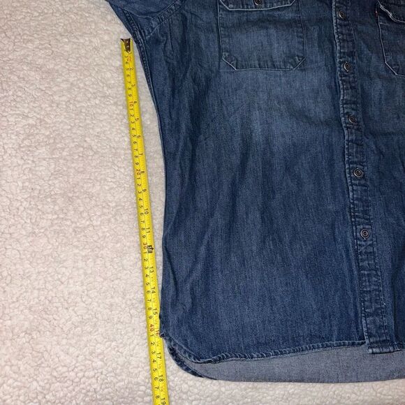 Levi's Men's Denim Button Down Long Sleeve Shirt Dark Wash Size XXL EUC - Picture 9 of 11